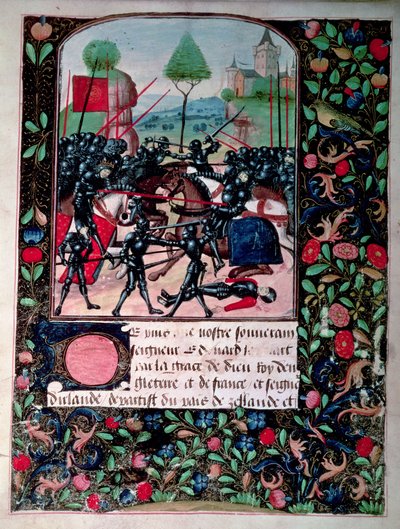 The Battle of Barnet, 14th April 1471 by English School